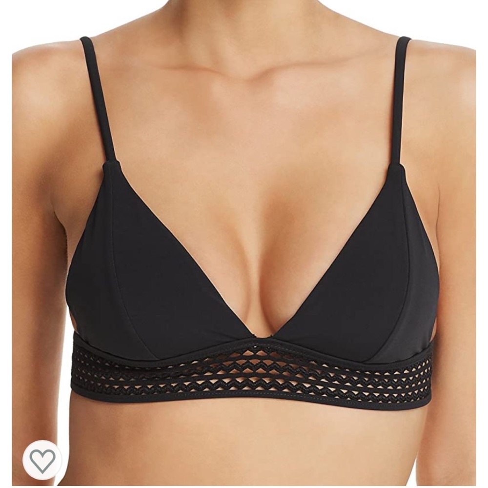 Black crochet trim bikini top